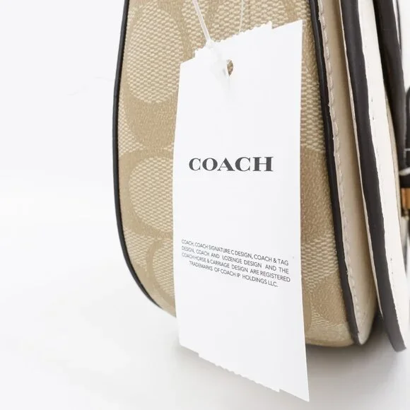 Coach Women's Georgie Saddle Bag in Signature Canvas White Size OS - Picture 6 of 11